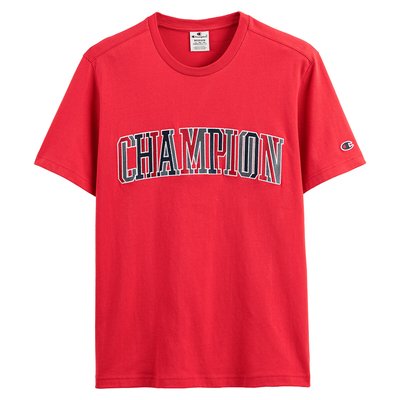 Embroidered Logo Cotton T-Shirt with Short Sleeves and Crew Neck CHAMPION