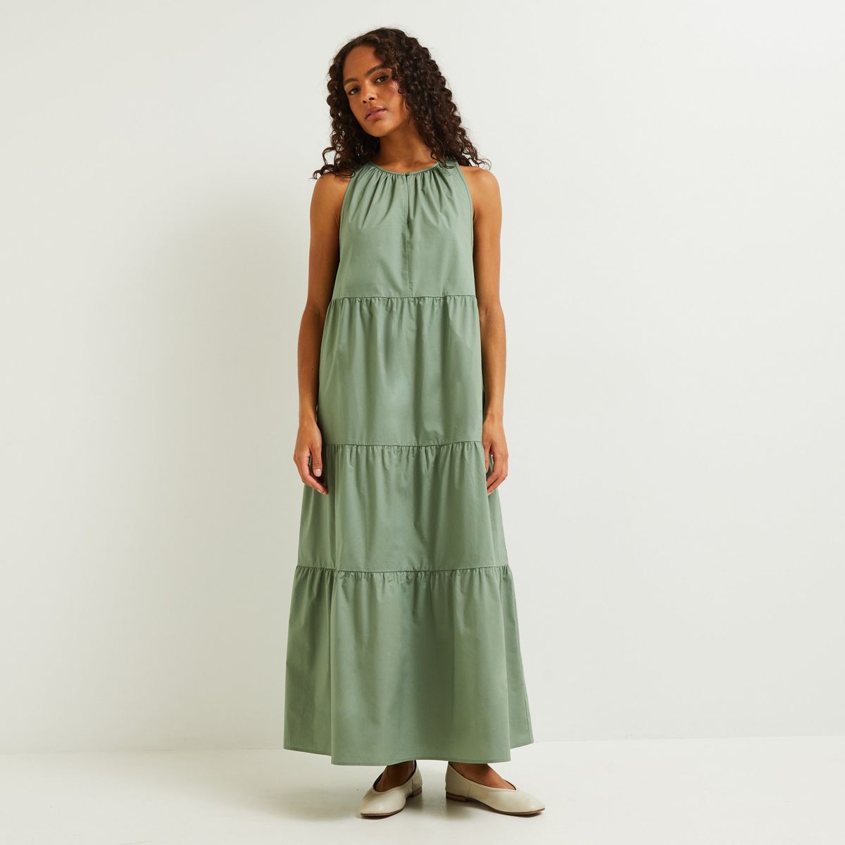 Robe longue sans manches unie en coton bio Monoprix La Redoute