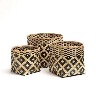 Комплект из 3 корзин из плетеного бамбука, Chicasaw LA REDOUTE INTERIEURS