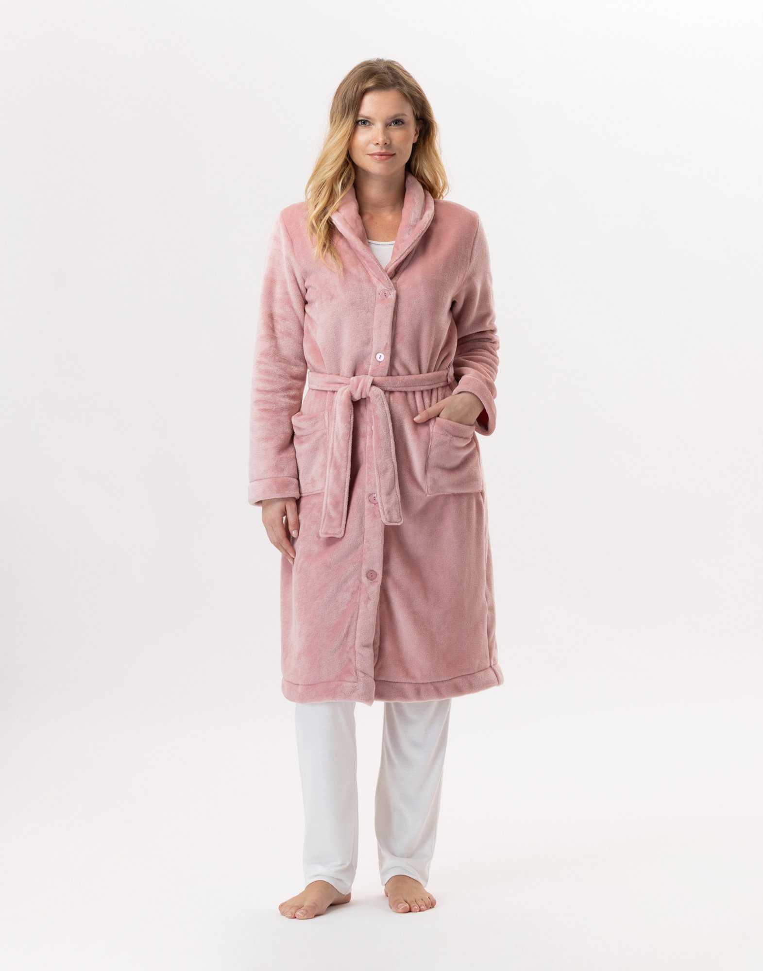Robe de chambre en peluche flanelle ESSENTIEL H51B, LE CHAT