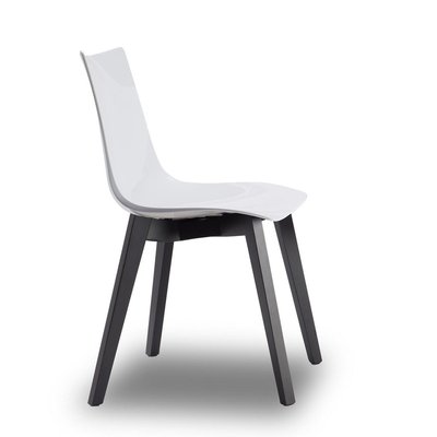 Chaise design avec pieds bois wengé - NATURAL ZEBRA Antishock blanche - Vendu à l'unité - déco originale SCAB DESIGN