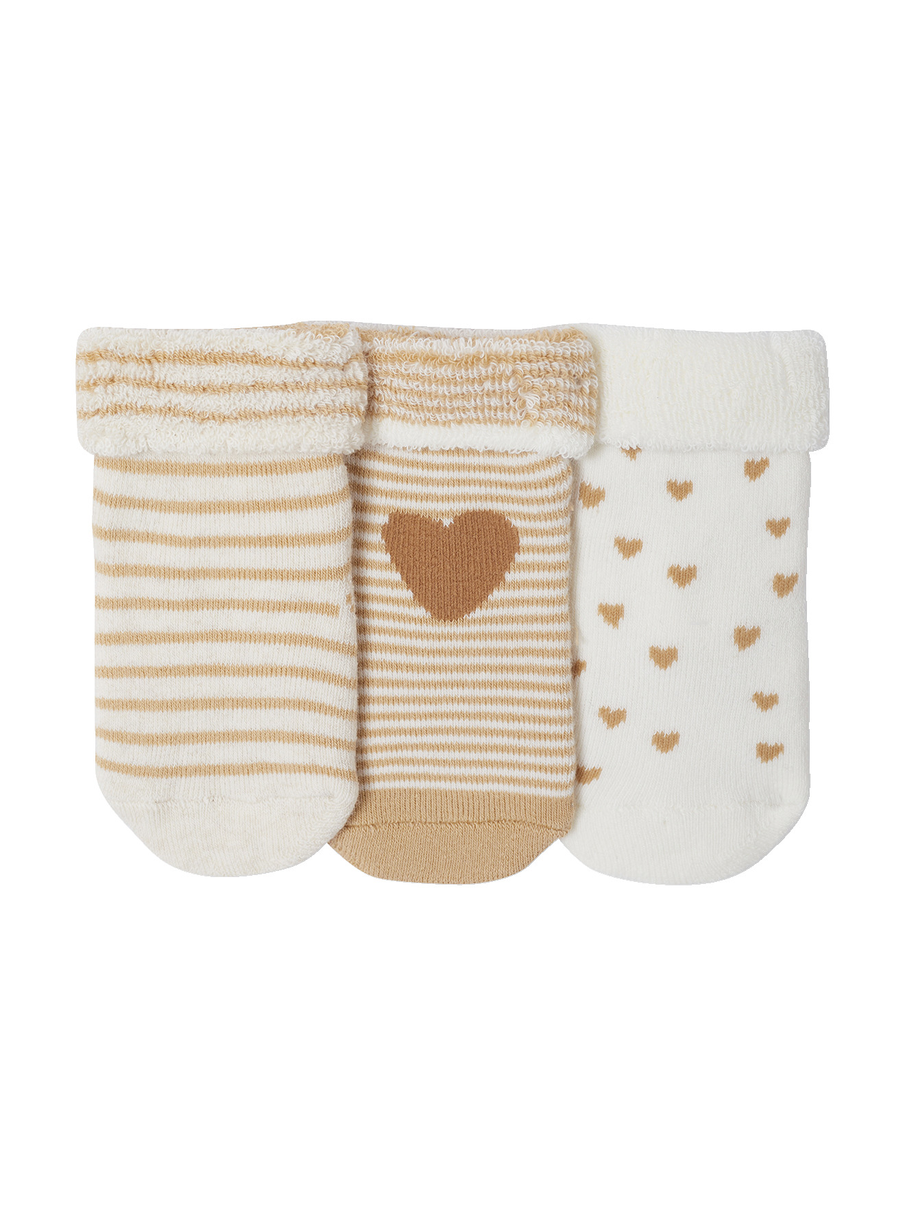 Lot de 3 paires de chaussettes bébé coeurs, VERTBAUDET