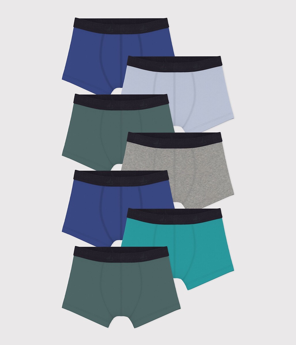 Lot de 7 boxers en coton, PETIT BATEAU