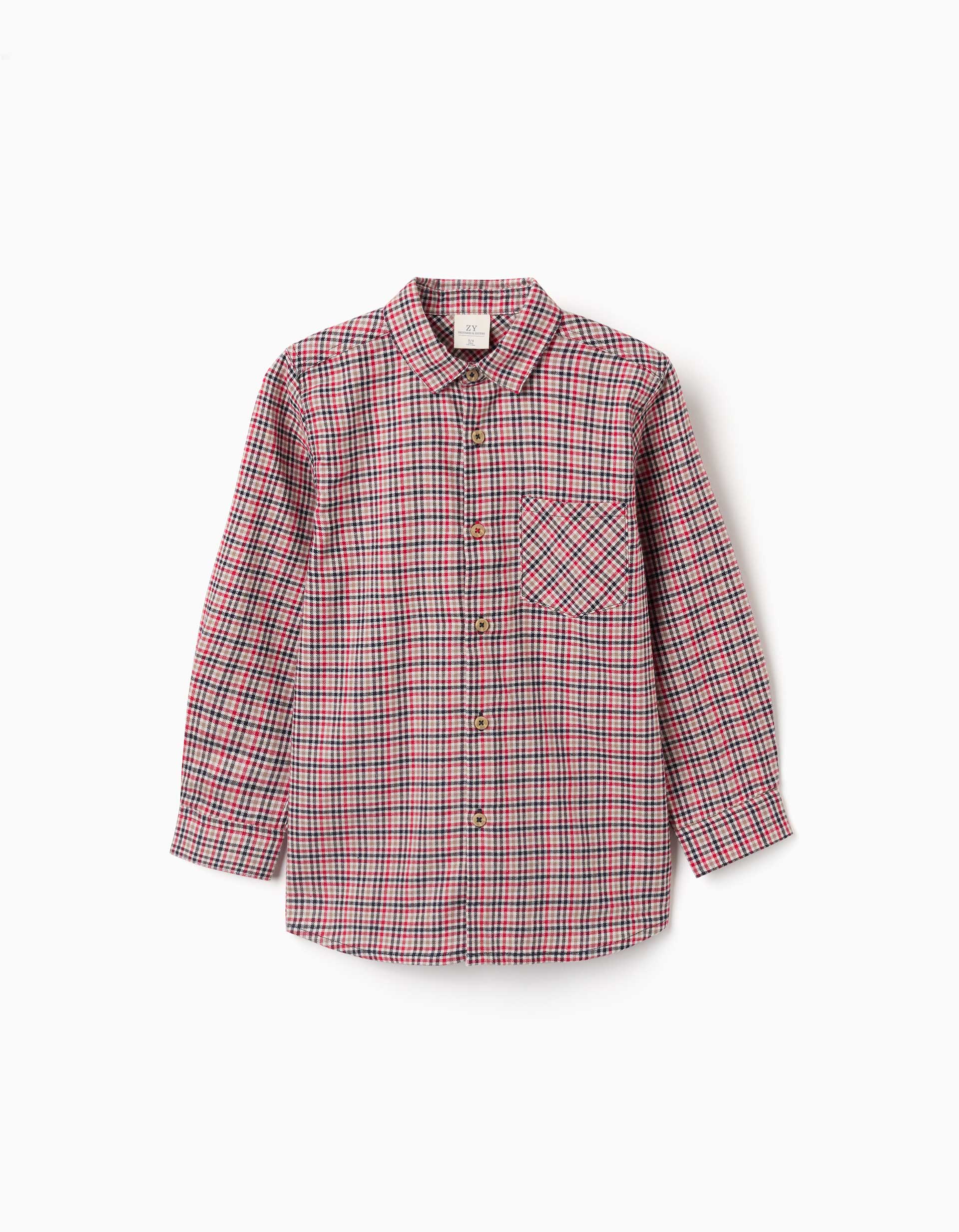 Chemise en coton à manches longues à carreaux B&S, ZIPPY
