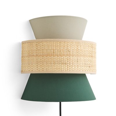 Dolkie Double Raffia and Cotton Wall Light LA REDOUTE INTERIEURS