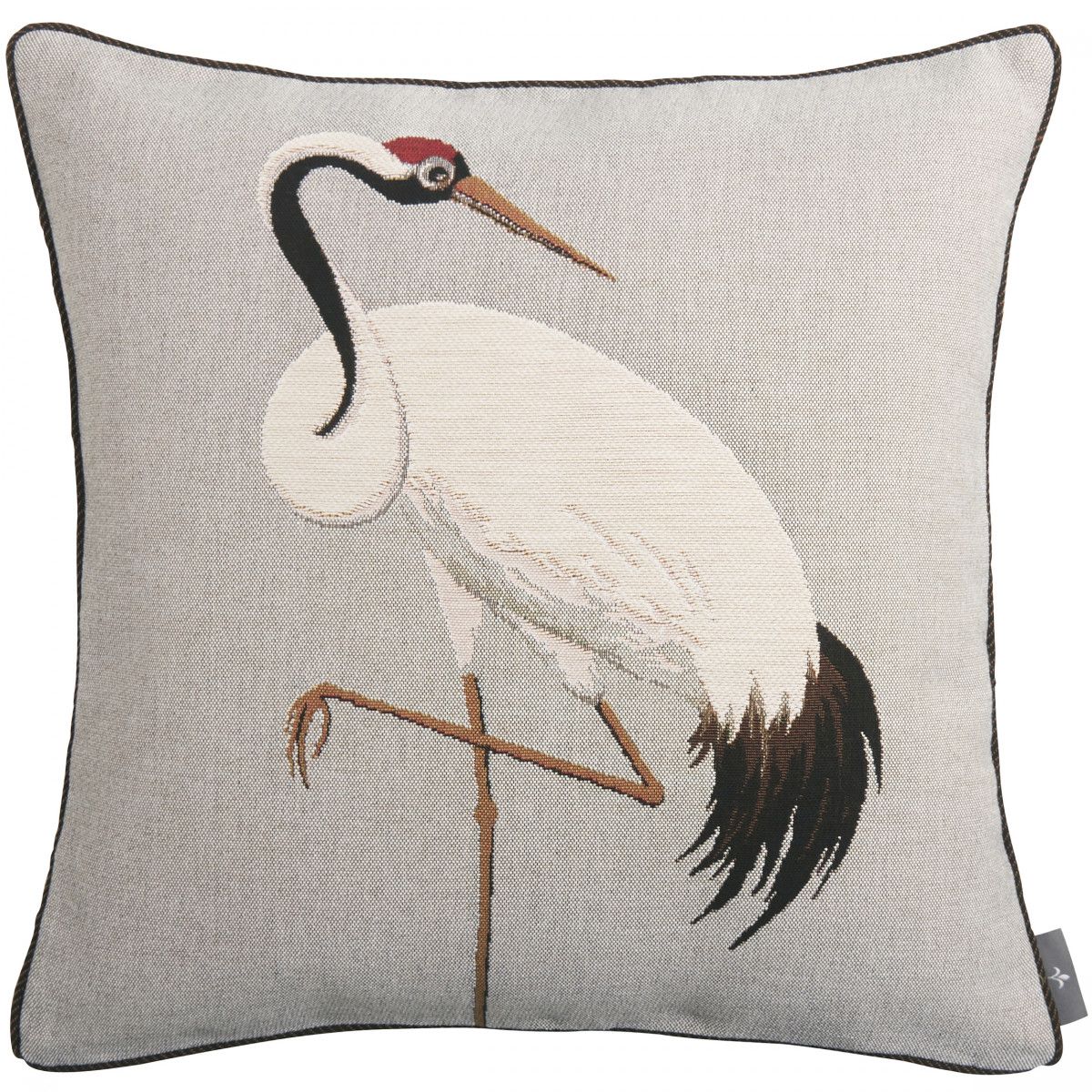 coussin tapisserie une grue blanche made in france, france