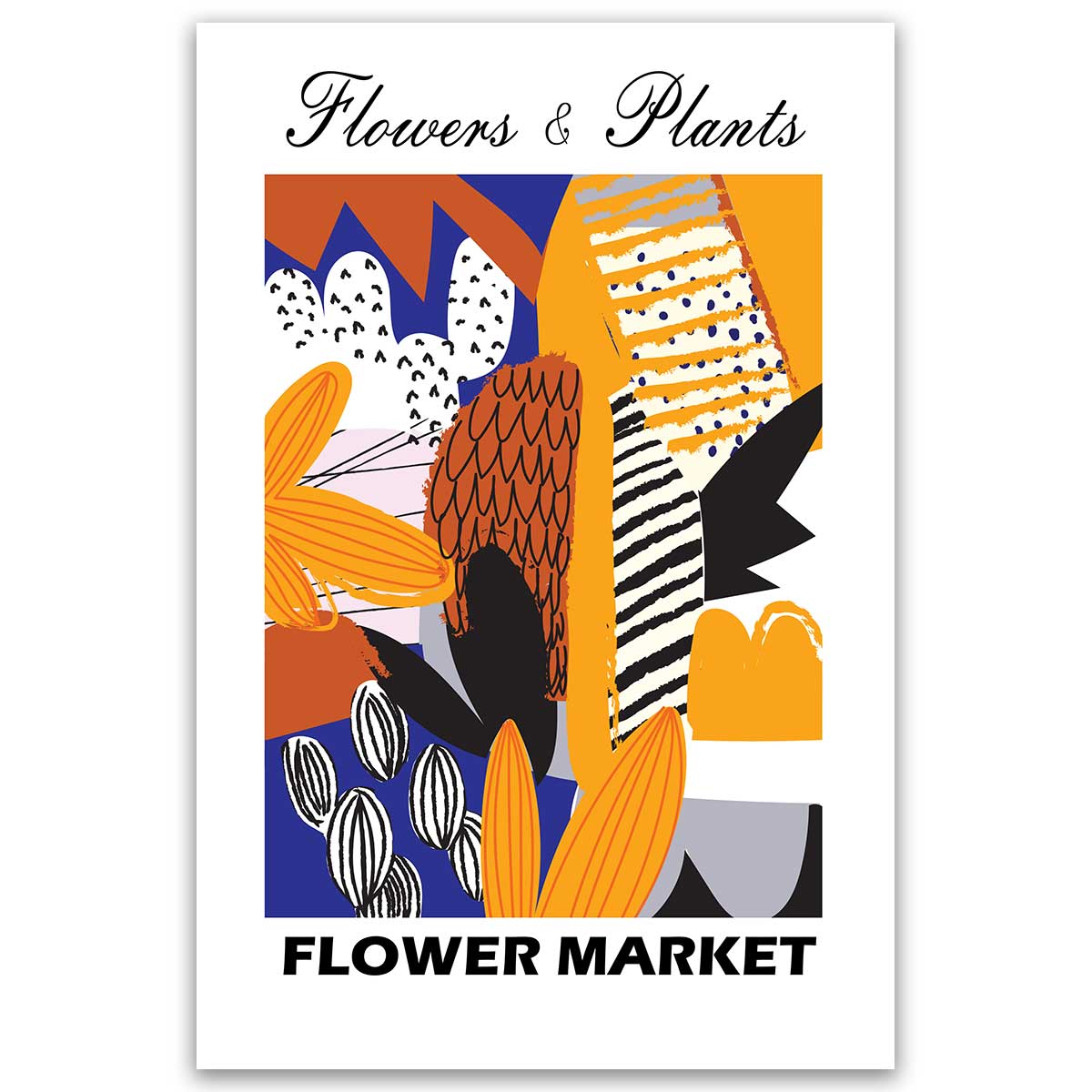Tableau Flower Market fleurs abstraites design, HEXOA