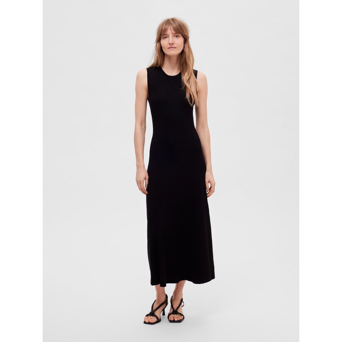 Robe mi longue en maille noir black Selected Femme La Redoute