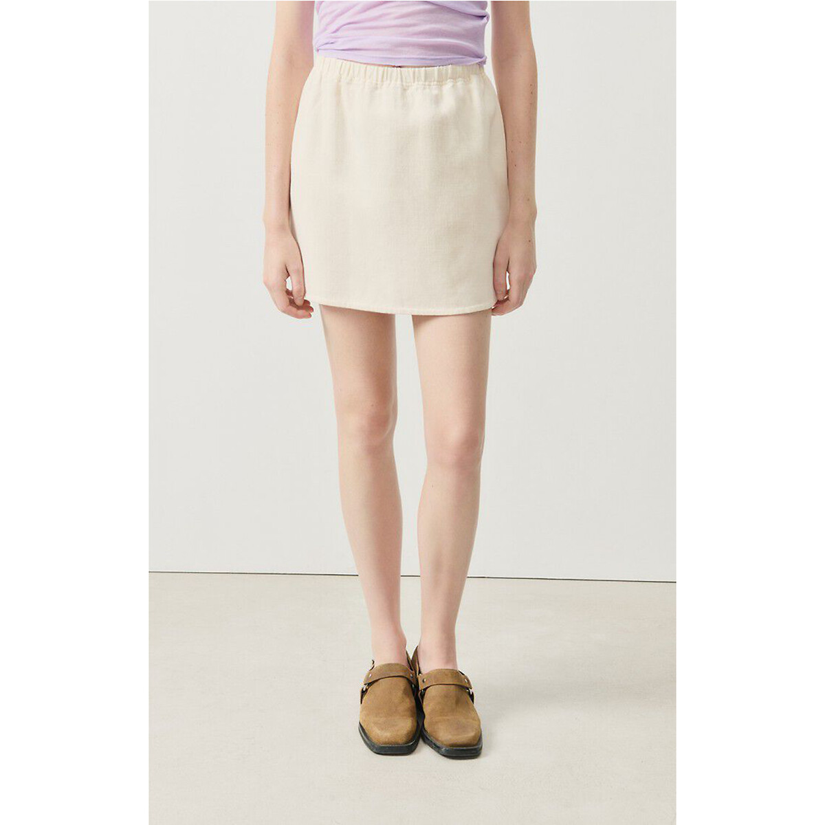 Afaz Straight Mini Skirt with Elasticated Waist, AMERICAN VINTAGE
