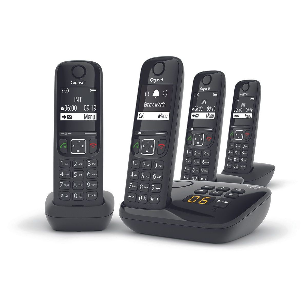 Téléphone Sans Fil As690a Quattro Noir, GIGASET