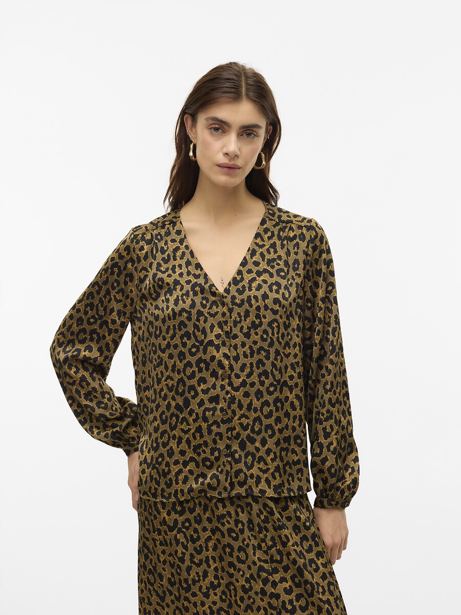 Blouse imprimée col V, VERO MODA