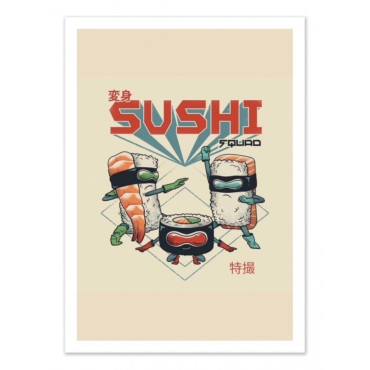Affiche d'art - Sushi Squad - Vincent Trinidad, WALL EDITIONS