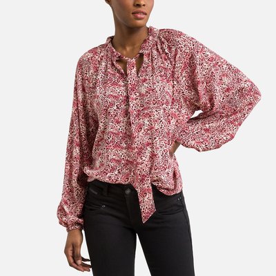 Printed Pussy Bow Blouse with Long Sleeves FREEMAN T. PORTER