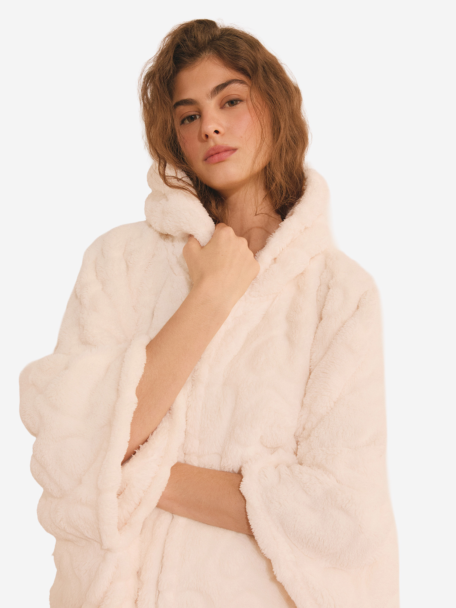 Poncho polaire à motifs coeurs MINO PONCHO, ETAM