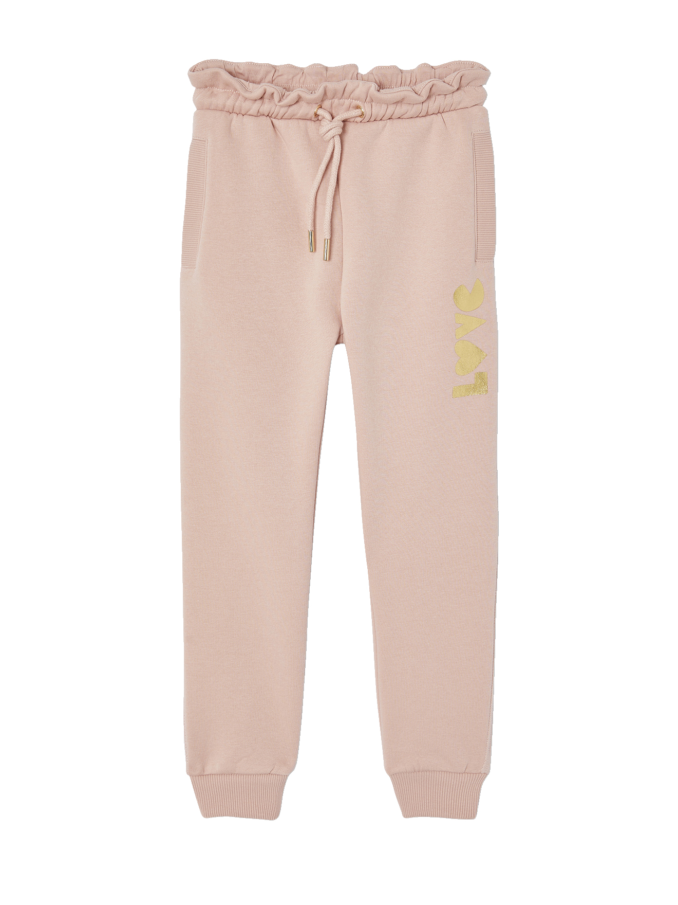 Jogging molleton détail motif love irisé, VERTBAUDET