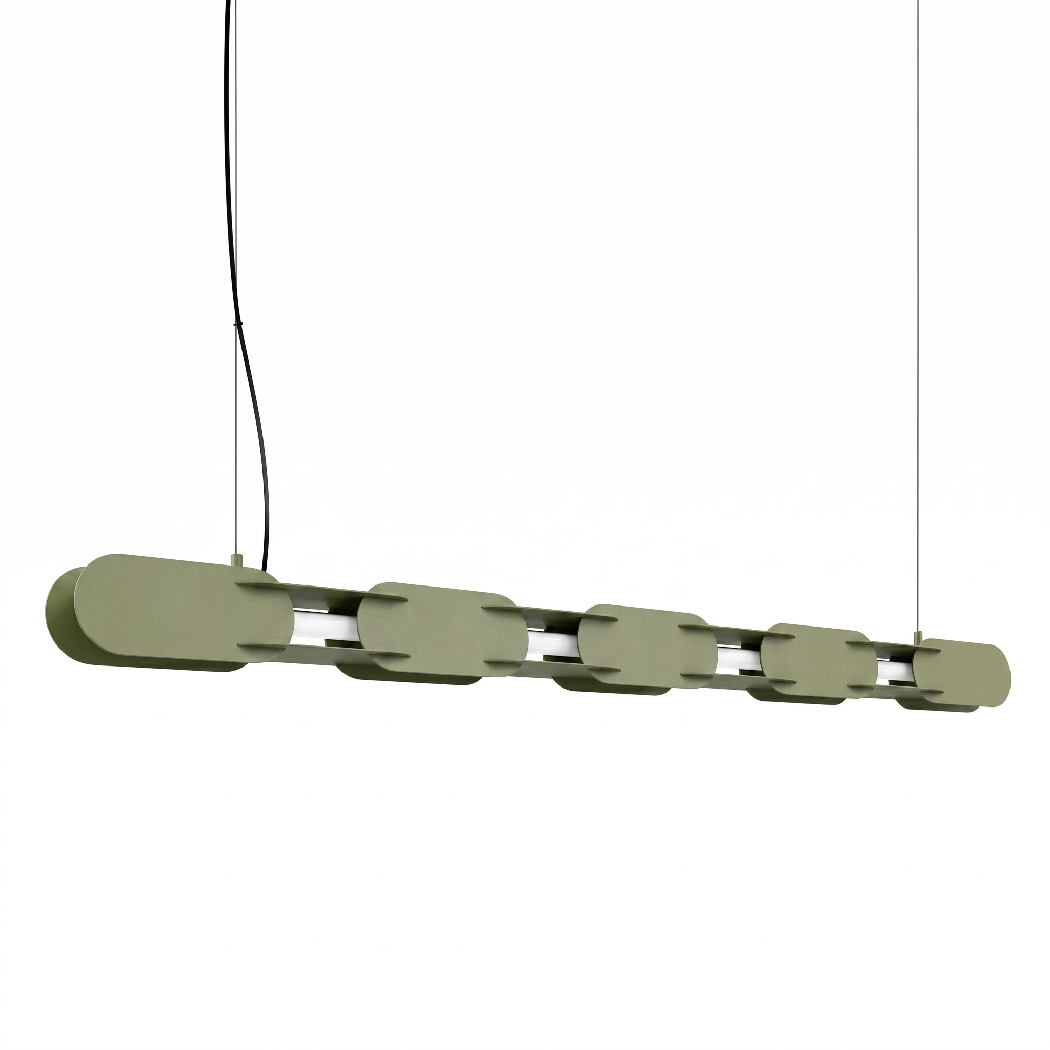Suspension Acier Vert Olive LED 1 Chain, EDEN