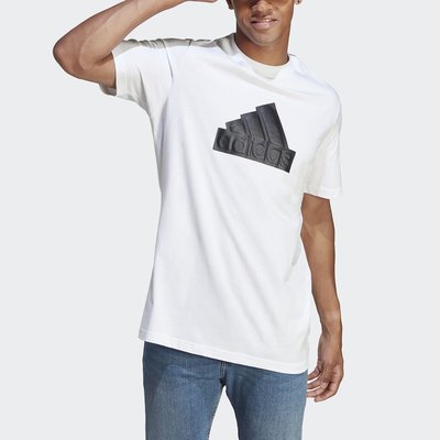 Cotton T-Shirt with Textured Badge of Sport Logo ADIDAS SPORTSWEAR