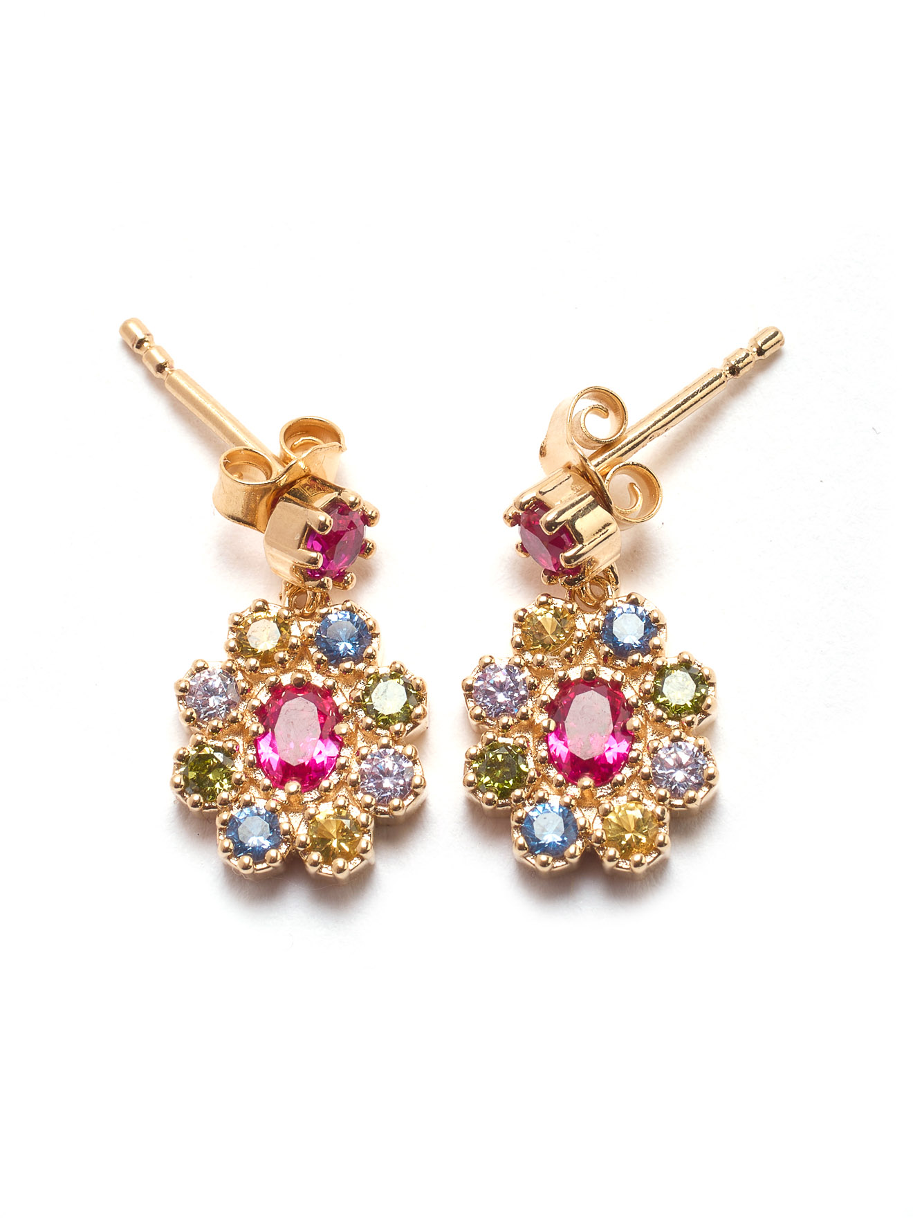 Boucles d'oreilles fleurs plaqué or, DAXON