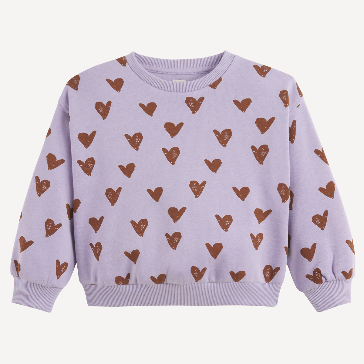 Sweat imprimé coeurs en molleton, LA REDOUTE COLLECTIONS