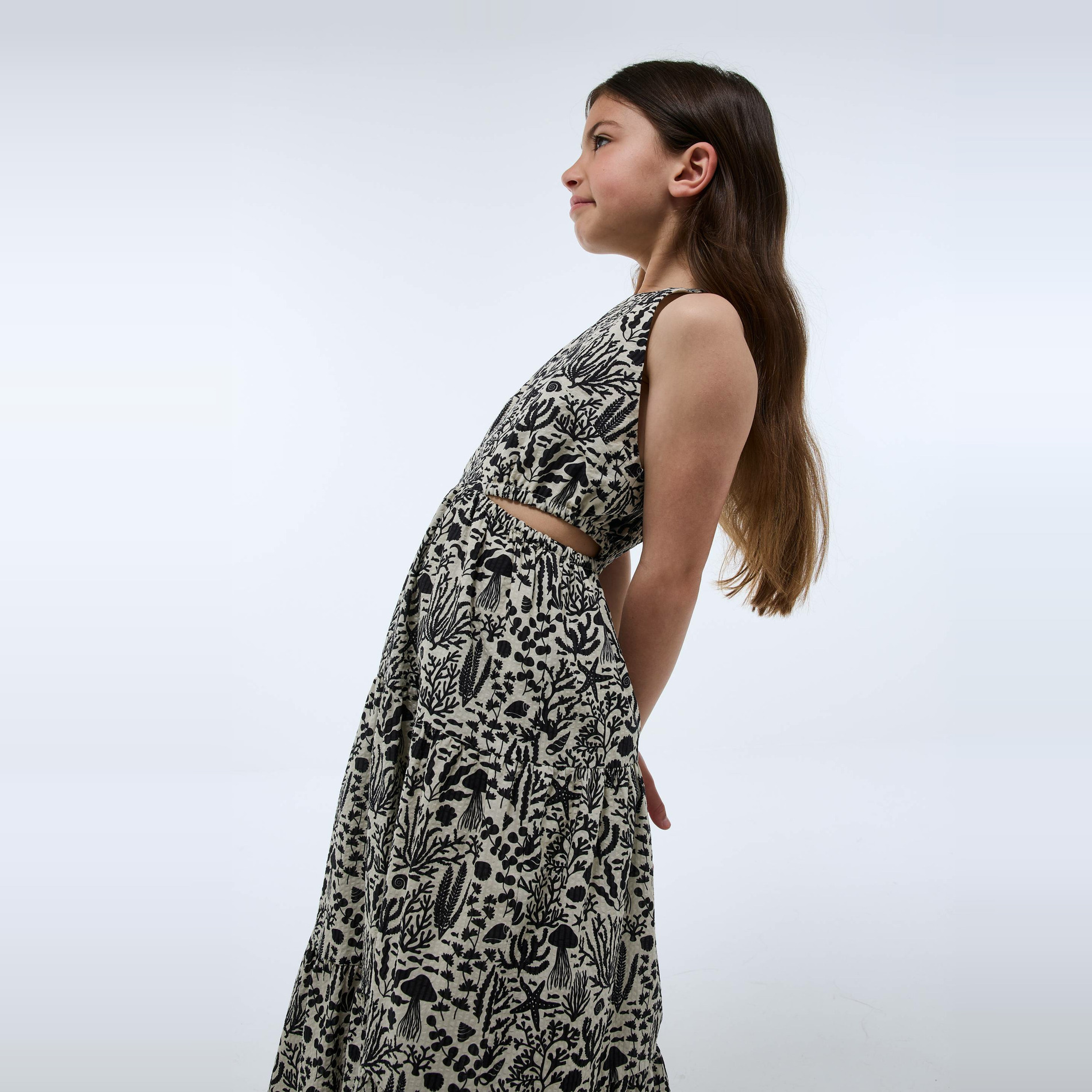 Robe longue à bretelles imprimée, MONOPRIX