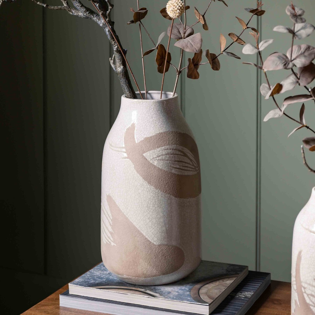 33cm Reactive Vase in White/Brown, ÉDITÉ
