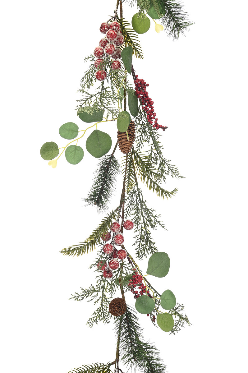 150cm Heritage Noel Frosted & Red Berry Garland, SO'HOME