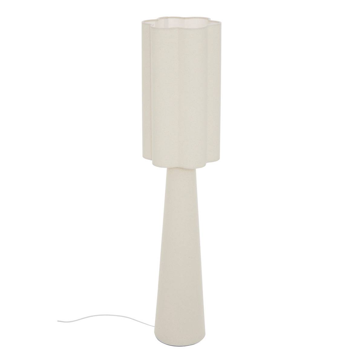 Lampadaire en tissu forme fleur BLANCA, ATMOSPHERA