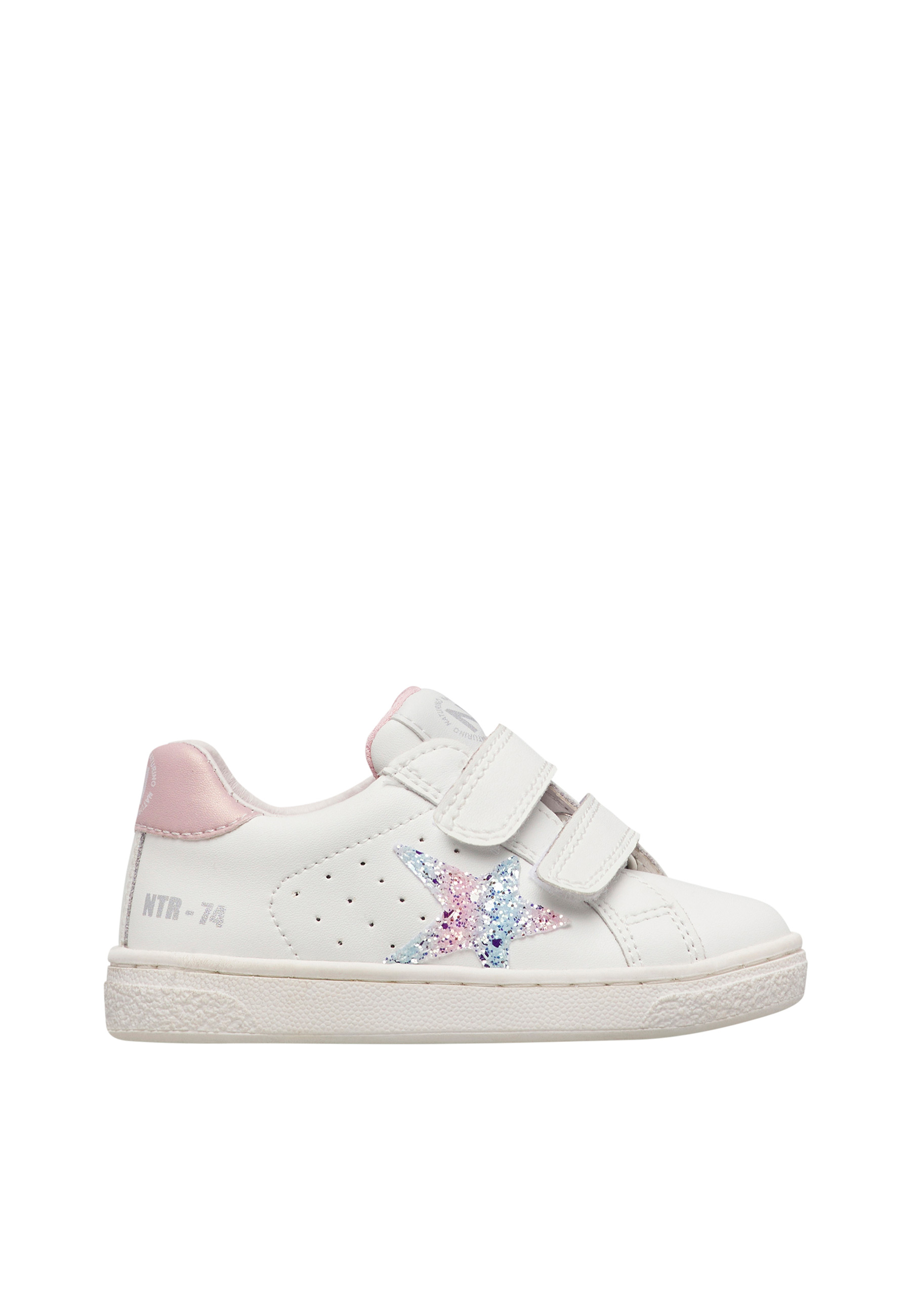 Sneakers en cuir et tissu pailleté PINN VL., NATURINO