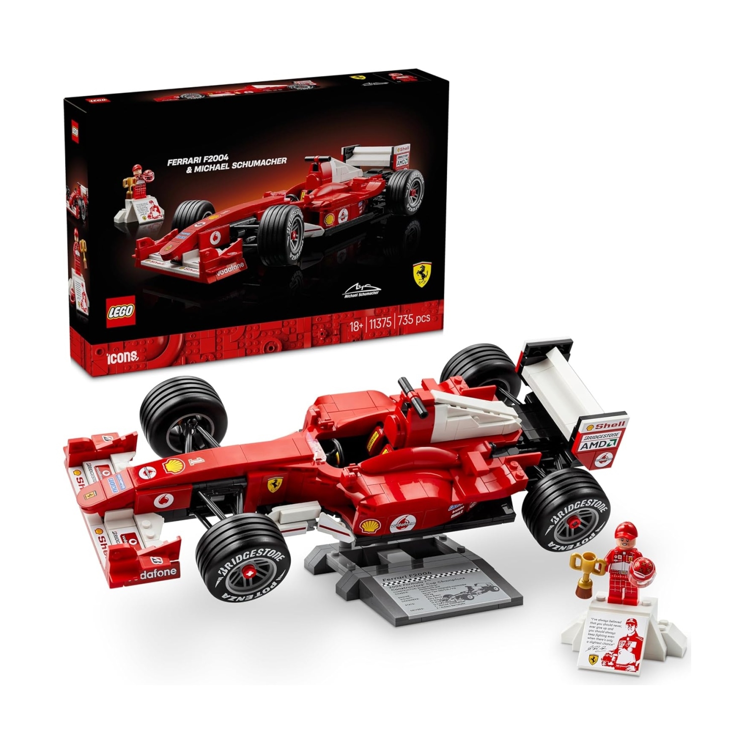 Icons Ferrari F2004 et Michael Schumacher, LEGO