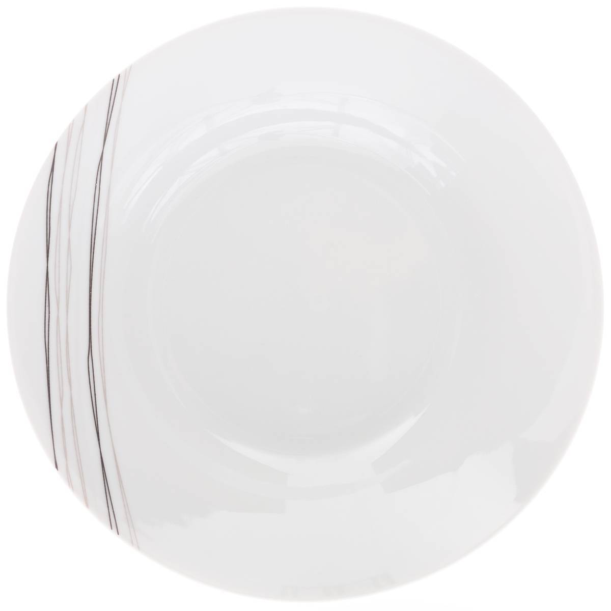 Lot de 6 assiettes creuses en porcelaine LIGNES, SECRET DE GOURMET