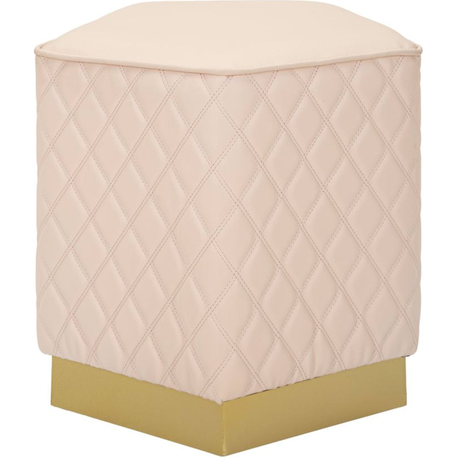 Pouf pentagonal matelassé base lumineuse GLAM, RECOLLECTION