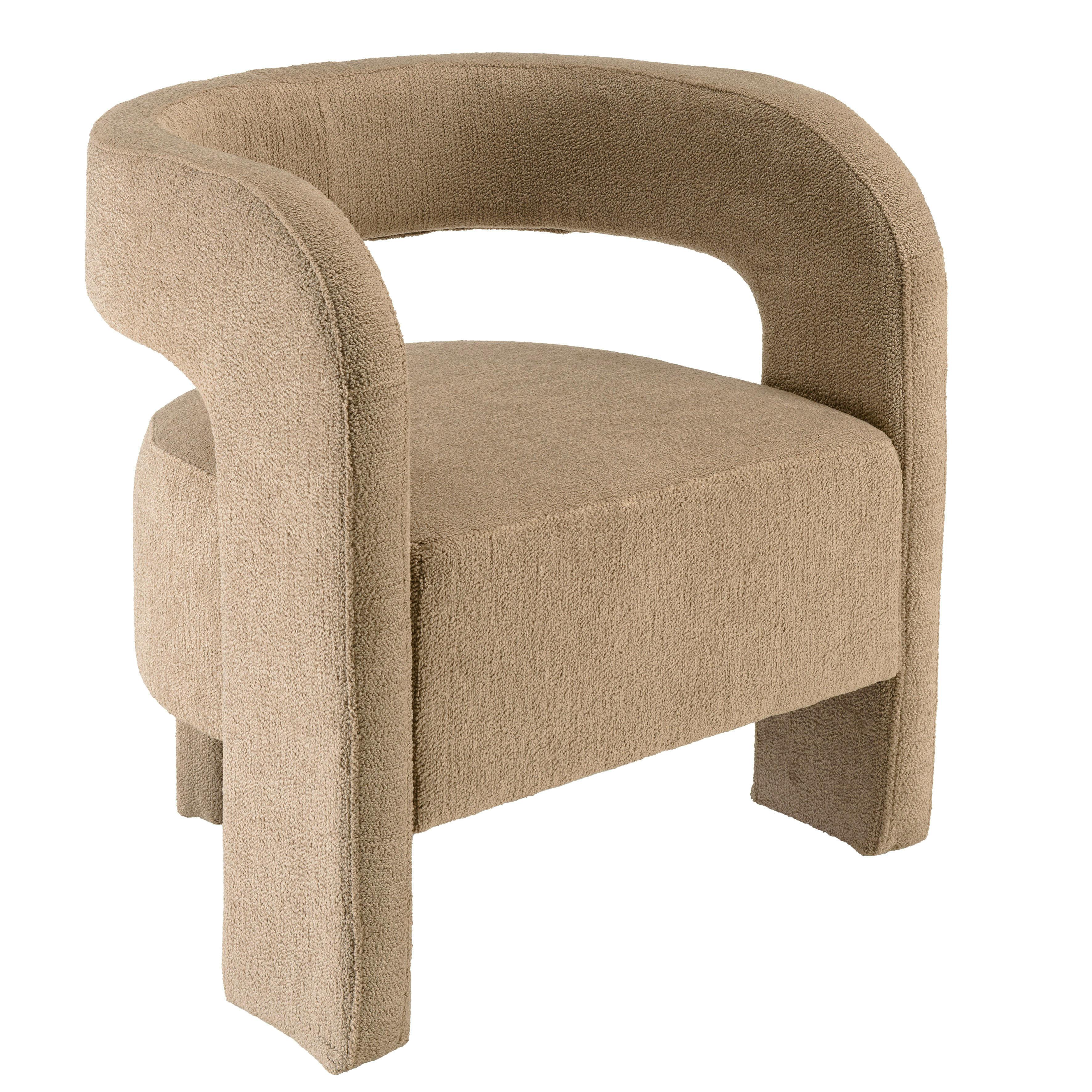 Fauteuil design en tissu beige CASTILLE, PIER IMPORT