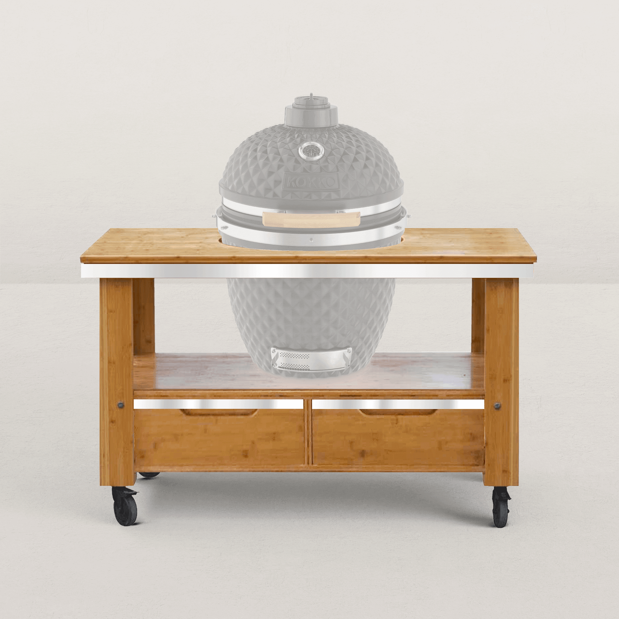 Chariot en bois avec tiroirs pour kamado KOKKO L et XL, KOKKO