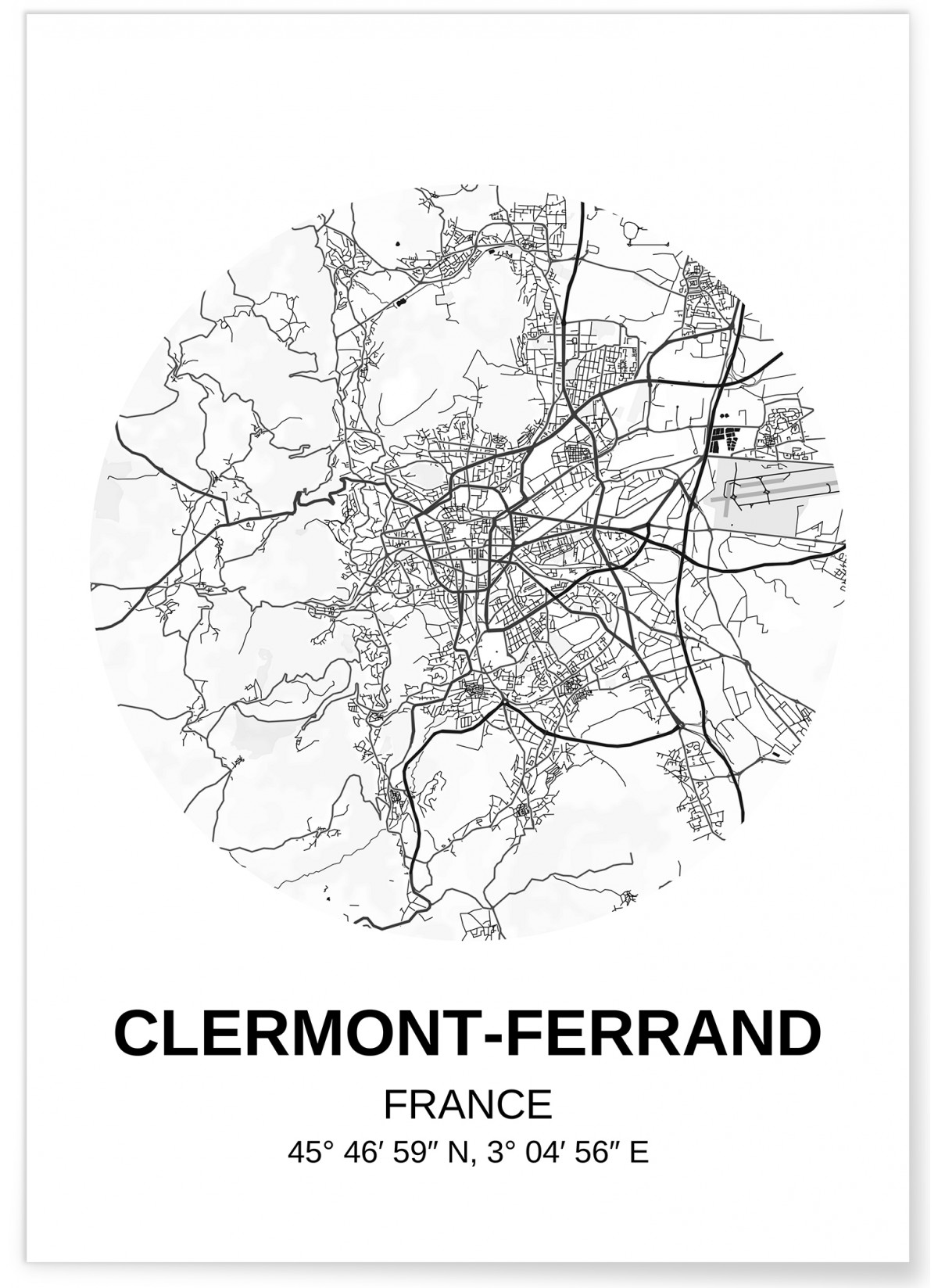 Affiche Carte Clermont-Ferrand, L'AFFICHERIE