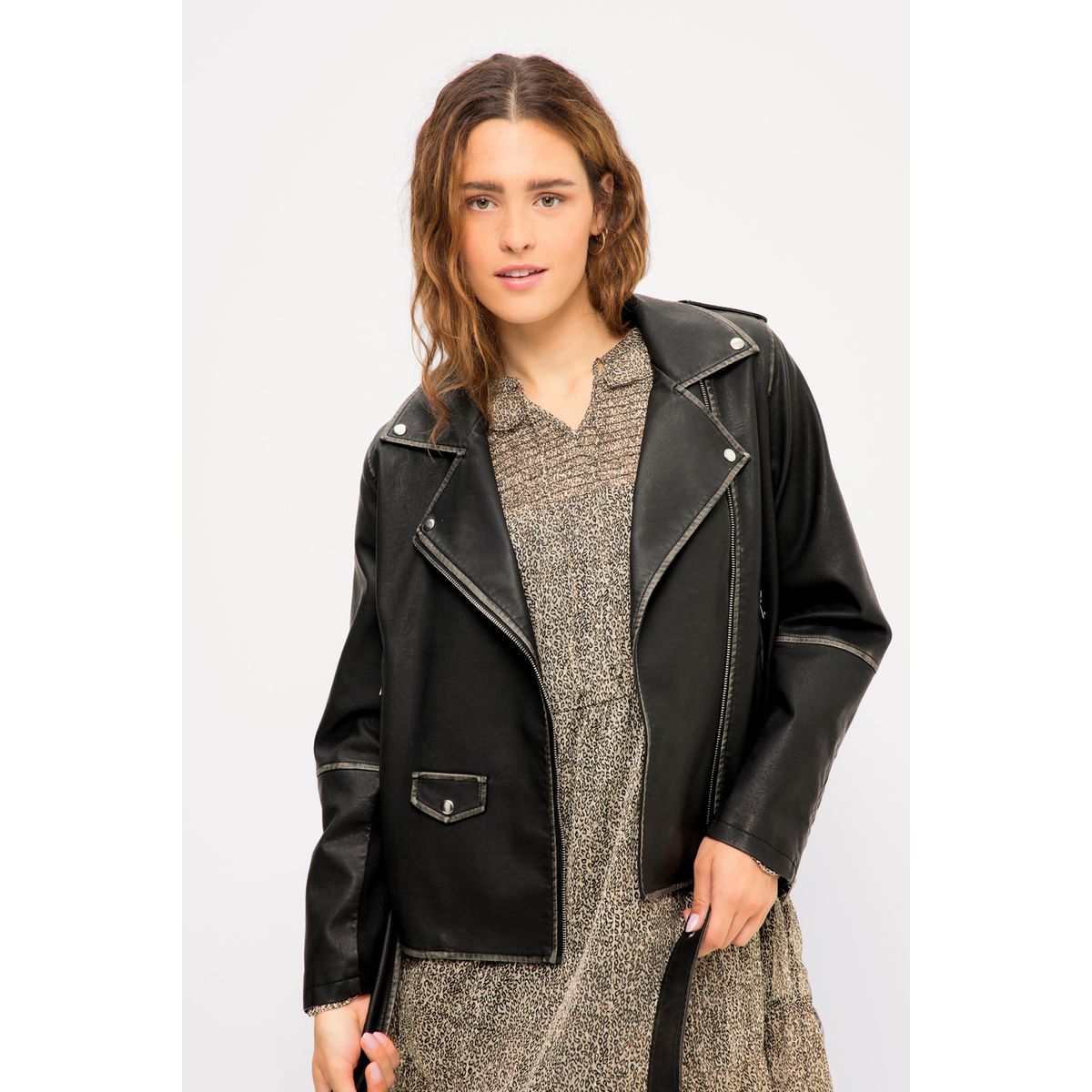 Veste longue simili cuir femme grande taille La Redoute