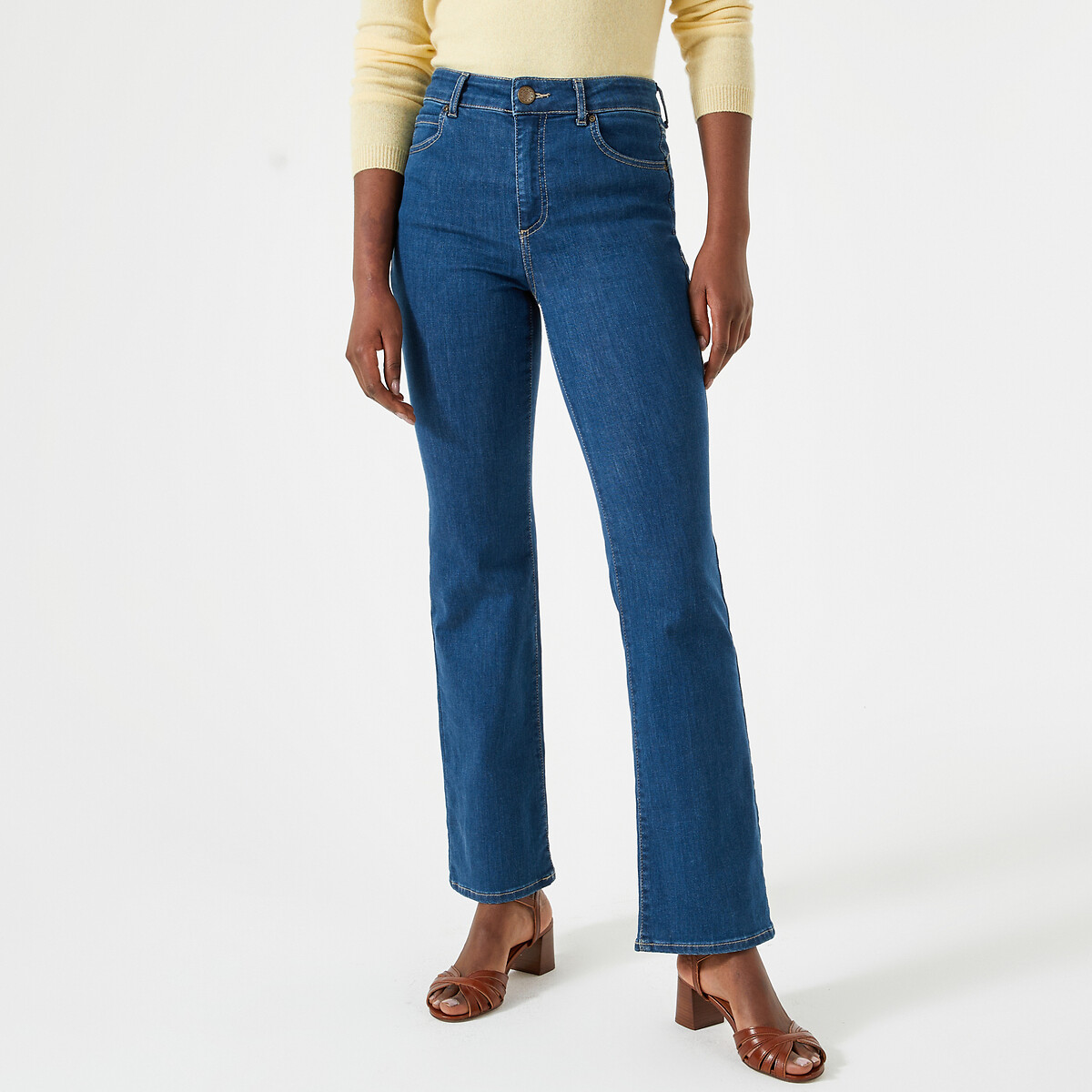 Image of Push-Up Bootcut Jeans, Length 30.5"