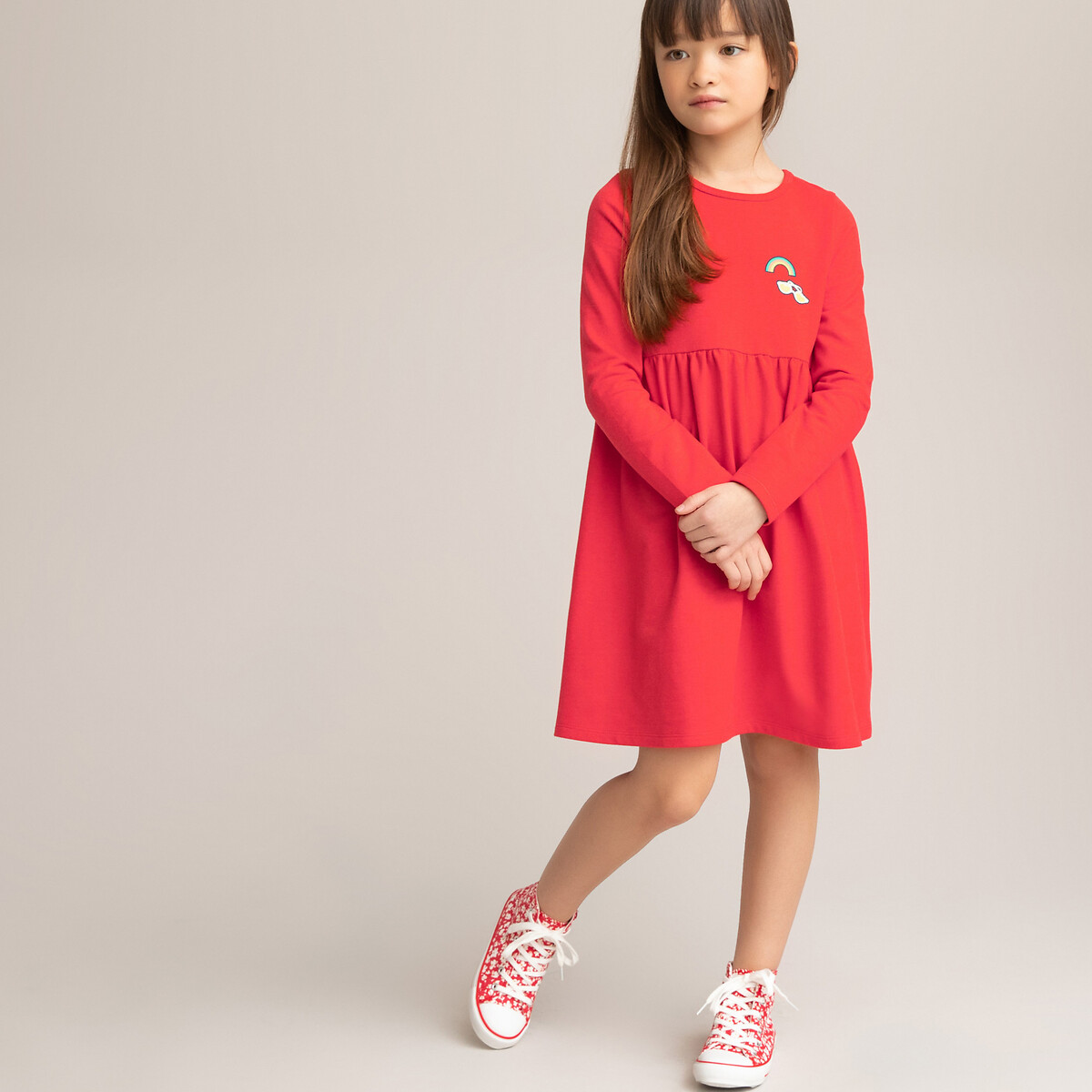 Organic cotton mix dress with rainbow 