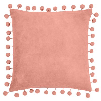 Dora Cotton Velvet Pom-Pom Square Filled Cushion 45x45cm SO'HOME