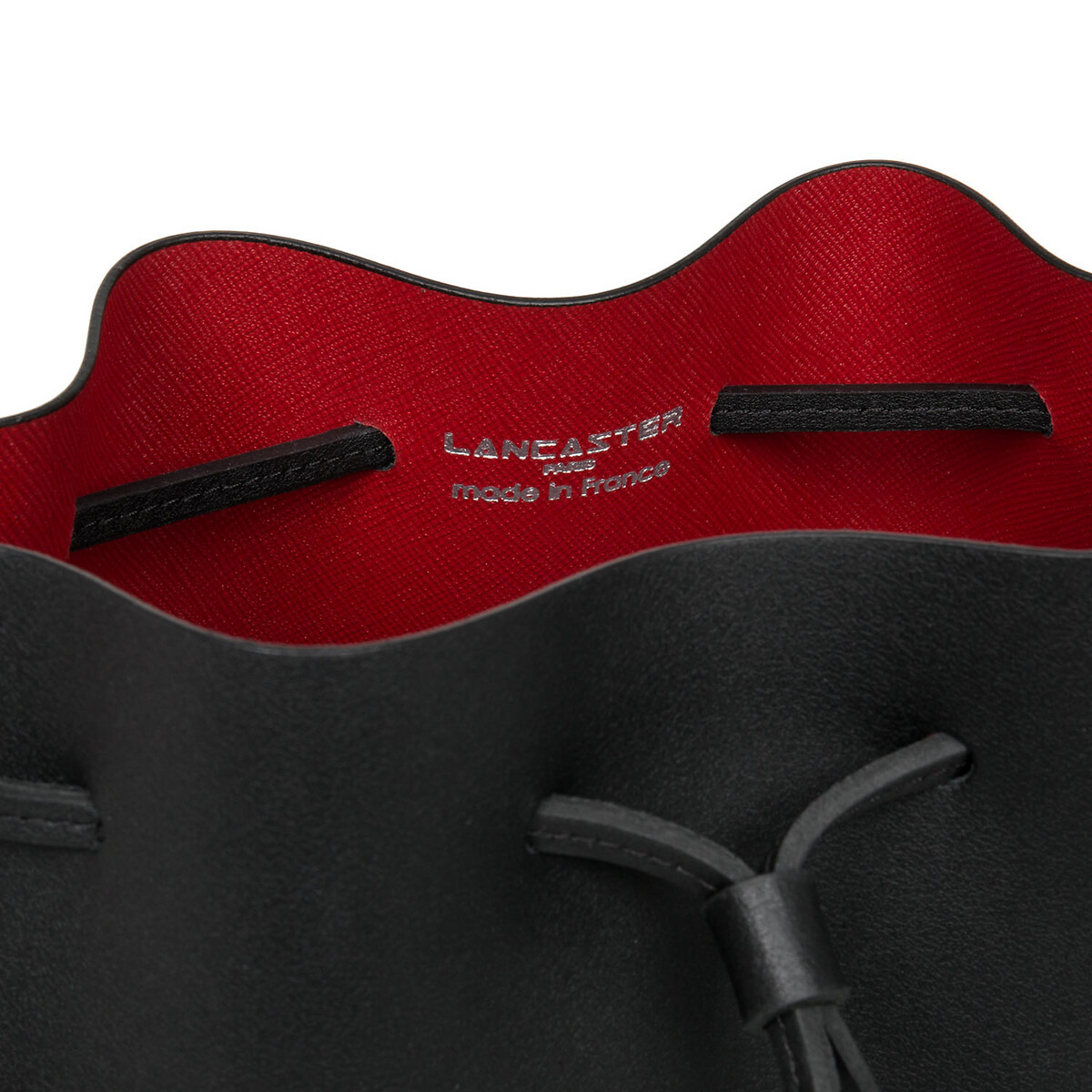 Pur element city bucket bag in smooth leather black red Lancaster La Redoute