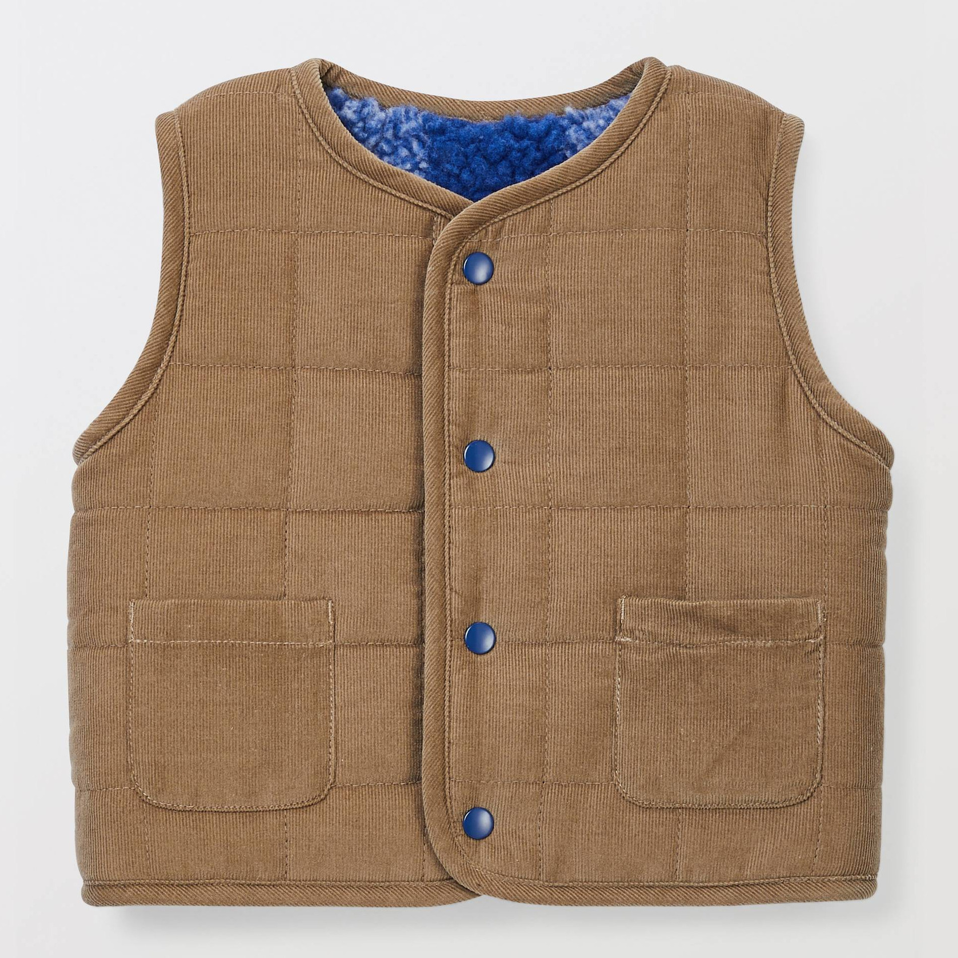 Gilet sans manches réversible à carreaux, BOUT'CHOU