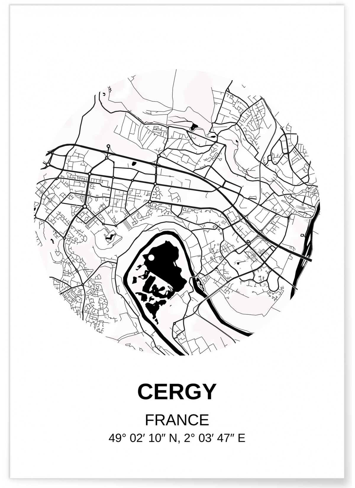 Affiche Carte Cergy, L'AFFICHERIE