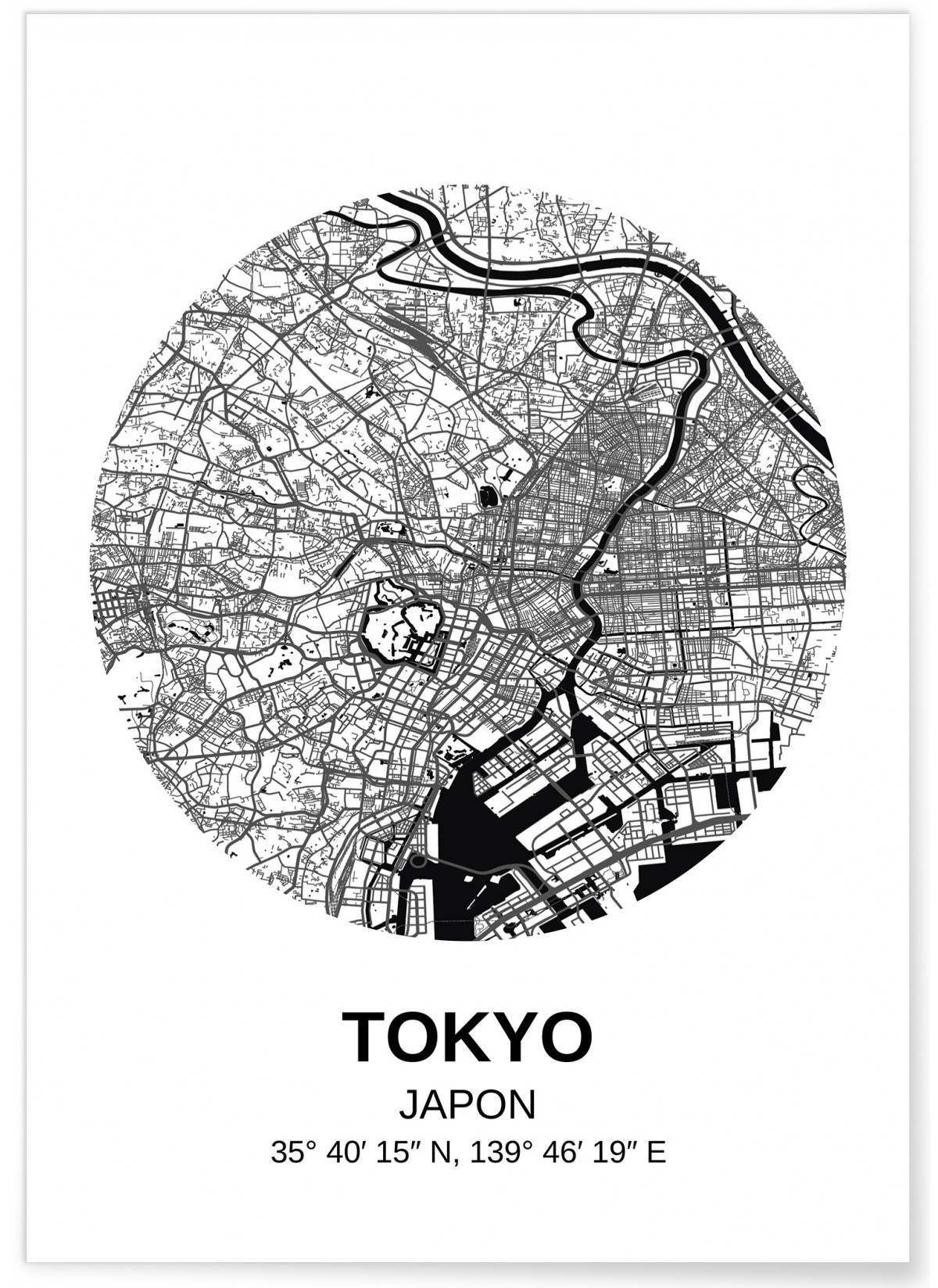 Affiche Carte Tokyo, L'AFFICHERIE