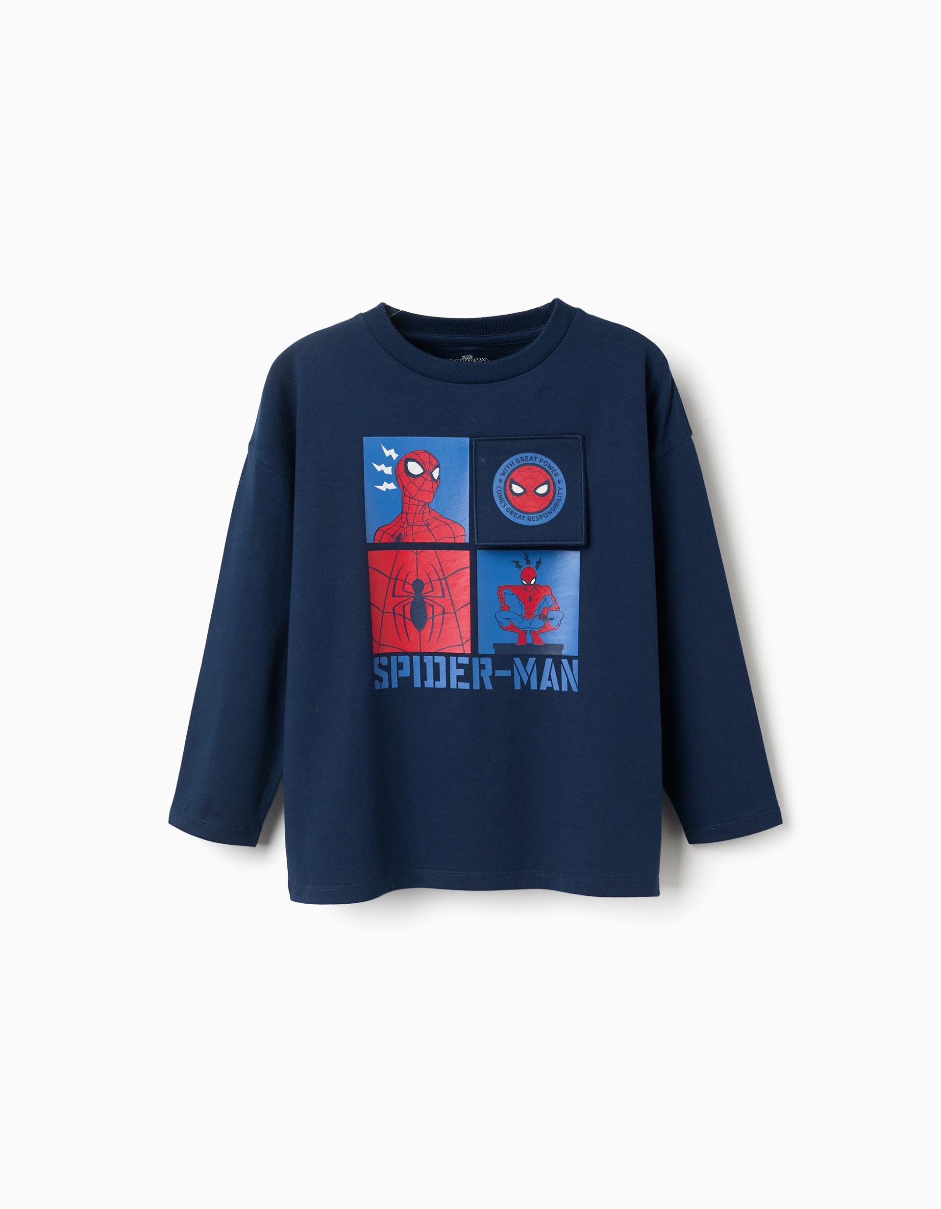 T-shirt en coton à manches longues et imprimé Spider-Man, ZIPPY