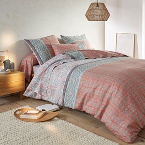 Bergame Floral Checked 100% Cotton Flannel Duvet Cover SO'HOME image