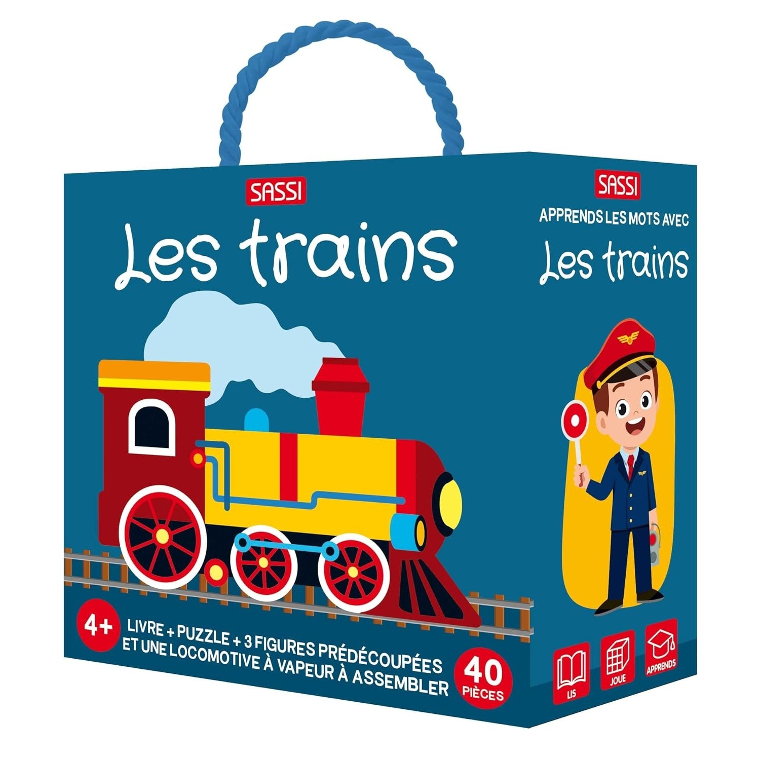 Livre et puzzle Les trains, SASSI JUNIOR