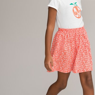 Leaf Print Full Skirt in Cotton LA REDOUTE COLLECTIONS