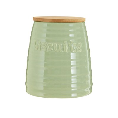 Biscuit Canister in Green Dolomite/Bamboo SO'HOME