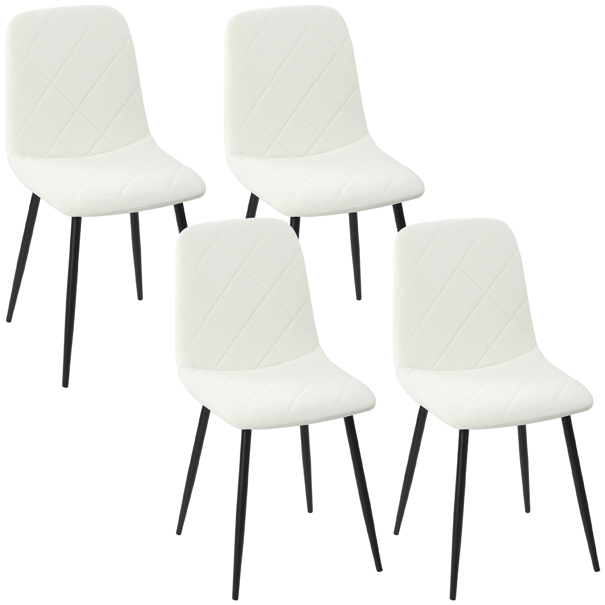 Chaise de salle à manger Polyester Crème, HOMCOM