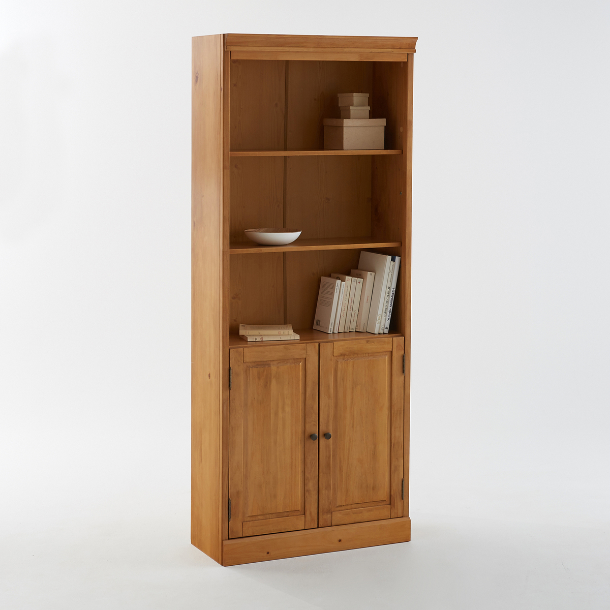 Product photograph of Authentic Style Waxed Pine Modular Bookcase from La Redoute UK