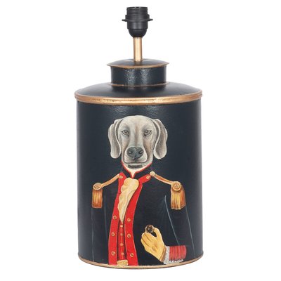 Black Hand Painted Dog Metal Table Lamp SO'HOME